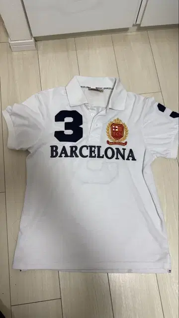 BARCELONA 피케 셔츠 사이즈 S 화이트