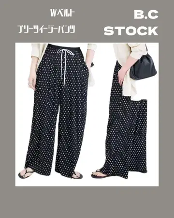 B.C STOCK 도트 와이드 팬츠