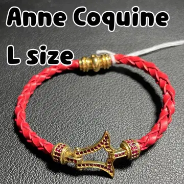 미사용 Anne Coquine 손뜨개 팔찌 크로스 모티브 L 사이즈