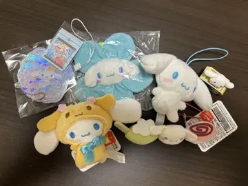 산리오 캐릭터 시나몬 봉제 인형 키링 7세트