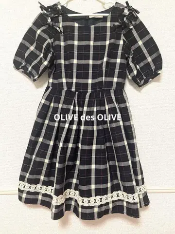 OLIVE des OLIVE 반팔 체크 원피스