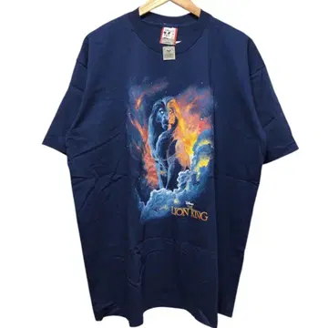 미사용 새상품 90s Lion King 라이온킹 티셔츠 네이비 XL