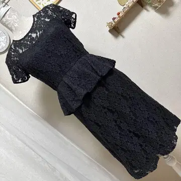 새상품급 DKNY 원피스 전체 레이스 블랙 페플럼 결혼식