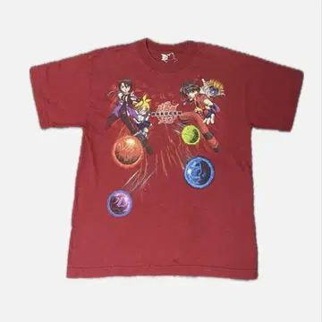 폭환 bakugan 바쿠간 캐릭터 티셔츠 레드 00s