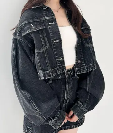 Heather Denim Assort Jacket 숏 기장