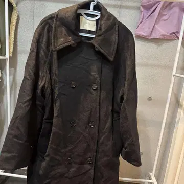 MUSINSA 롱 코트 트렌치코트 더블 버튼 블랙