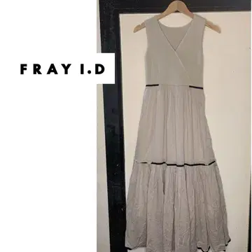 새상품급 FRAY I.D 2way 니트 콤비 보일 원피스 베이지