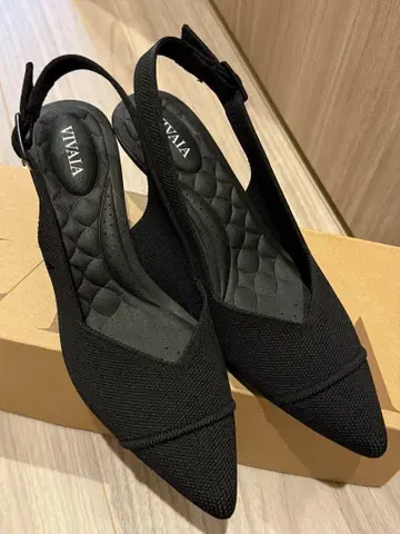 [미사용 새상품] VIVAIA 블랙 메쉬 슬링백 펌프스