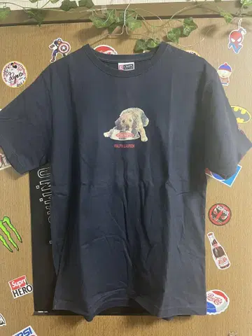 CHAPS RALPH LAUREN 강아지 프린트 티셔츠 네이비