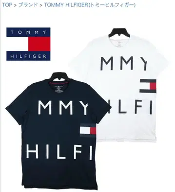 TOMMY HILFIGER 빅 로고 프린트 반팔 티셔츠
