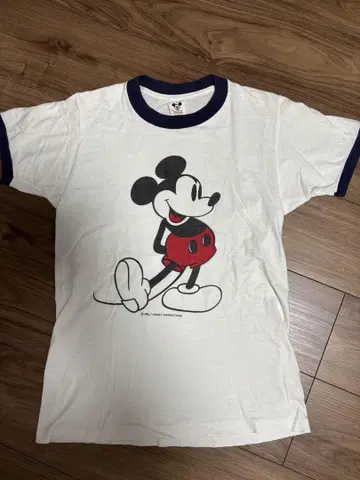 USA 제 Mickey Mouse 링거 티셔츠 빈티지 T