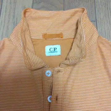 C.P. COMPANY 오렌지 스트라이프 피케 셔츠