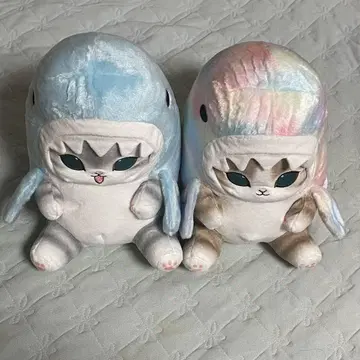 mofusand 파스텔 상어냥 big 봉제 인형 2개 세트