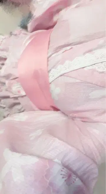 유카타 드레스 핑크 프릴 레이스 지뢰계