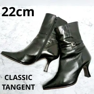 CLASSIC TANGENT 가죽 숏부츠 블랙 스퀘어토 22
