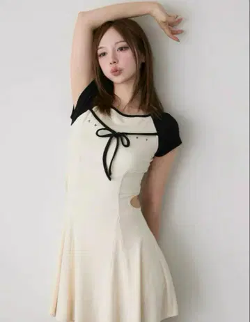 andmary Mary logo flare mini dress