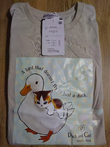 [미사용 새상품] mofusand 고양이 오리 반팔 티셔츠 3L