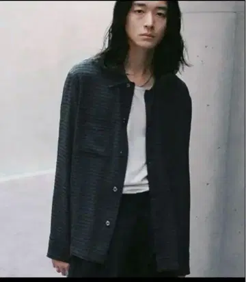 RAYON JACQUARD CROPPED SHIRT 다크 그린 M