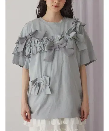 새상품 메리제니 ribbon frill big tee 리본 티셔츠