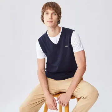 Lacoste 네이비 V넥 베스트