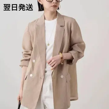 베이지 LOUNGEDRESS(라운지 드레스) 린넨 라이크 시어 자켓