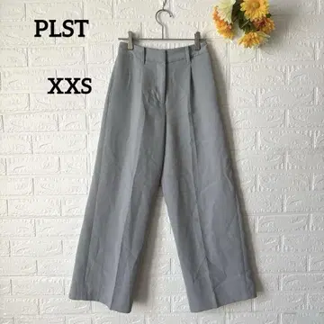 [플라스테] PLST 슬랙스 와이드 팬츠 센터 프레스 그레이 XXS
