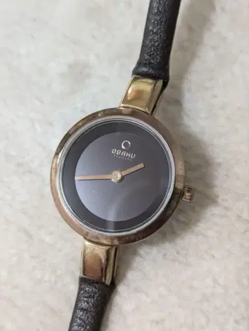 OBAKU 손목시계 그레이 가죽