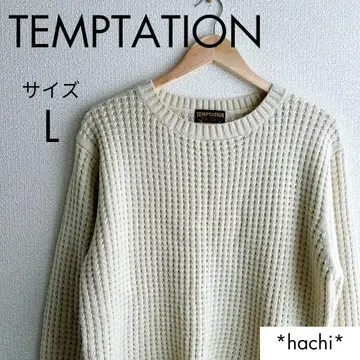 하자품 TEMPTATION 남성용 스웨터 L 화이트 루즈한 사이즈