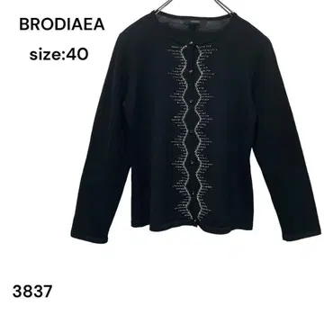 브로디아 BRODIAEA 가디건 상의 40 비즈 블랙 고급