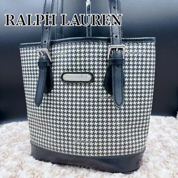 RALPH LAUREN 하운드투스 토트백 버킷 하운드투스 체크 패턴