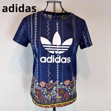 adidas 네이비 꽃무늬 T셔츠 M 트레포일
