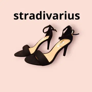 stradivarius 블랙 스웨이드 하이힐 펌프스 23.5