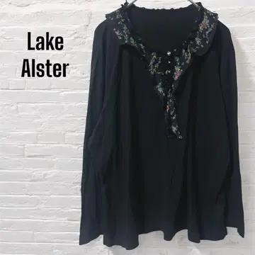 Lake Alster 7부 소매 상의 티셔츠 꽃무늬 레이스 신축성 코튼