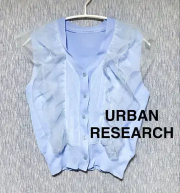 [새상품급] URBAN RESEARCH 튤 프릴 상의 스카이블루
