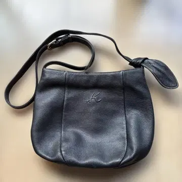 키타무라 블랙 가죽 숄더백