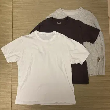 MUJI LABOT 셔츠 롱T, 무인양품 T셔츠 3매 세트