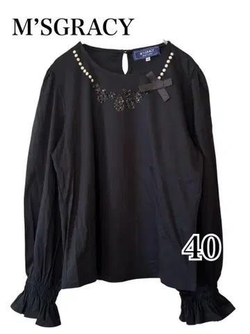 새상품급 엠즈그레이시 티셔츠 비쥬 장식 긴팔 빅 일본제 40