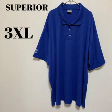 SUPERIOR 반팔 피케 셔츠 USA 구제 의류 블루 3XL 빅사이즈