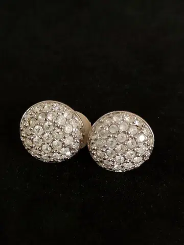 크리스탈 장식 실버 귀걸이 Swarovski