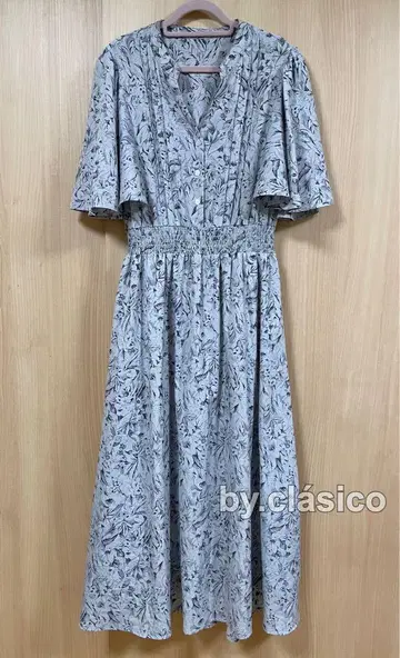 CLETTE 오리지널 케이프 소매 꽃무늬 원피스 쿠레트