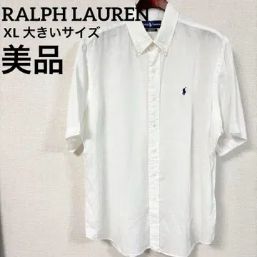 새상품급 랄프 로렌 린넨 Ralph Lauren XL 화이트 반팔 셔츠
