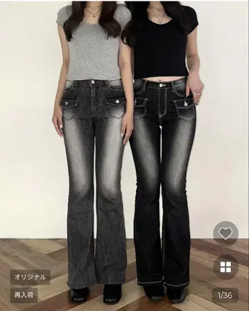 nabi 프론트 포켓 부츠컷 데님 팬츠 (black) 2 short