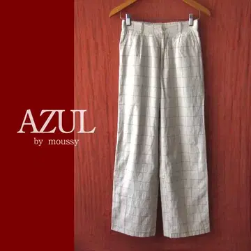 AZUL by moussy / 아즈 체크 무늬 와이드 이지 팬츠 M