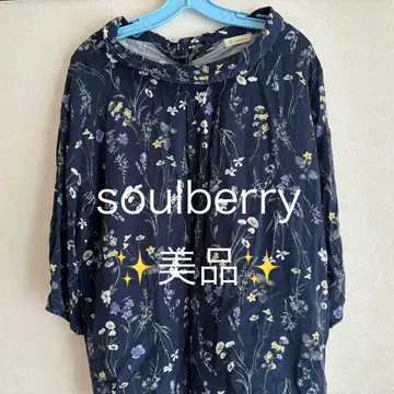 [새상품급] soulberry 소울베리 티셔츠 꽃무늬 리본 7부 기장