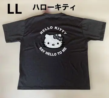 [ 새상품 미사용 ] 헬로키티 사가라 자수 반팔 티셔츠 차콜 그레이