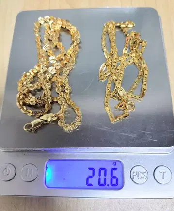 목걸이 750 각인 골드 체인 정리품 유품 정리 2개 20.6g