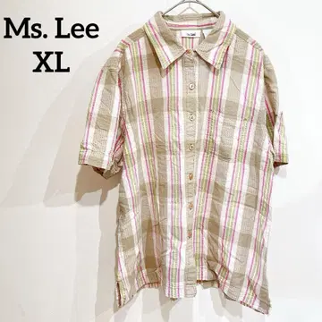 Ms. Lee [ XL ] 체크 무늬 반팔 셔츠 상의 셔츠