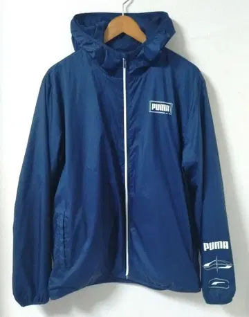 PUMA 네이비 후드 부착 나일론 자켓 XL