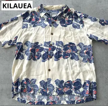 KILAUE 알로하 셔츠 하와이 빈티지 구제 의류 꽃 플라워 L
