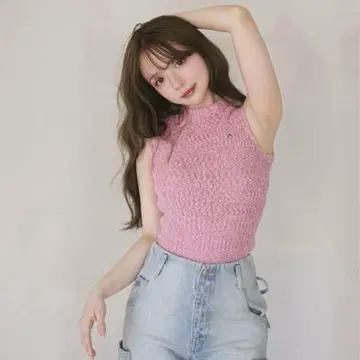 최종 가격 인하 andmary Lotta ribbon tops pink